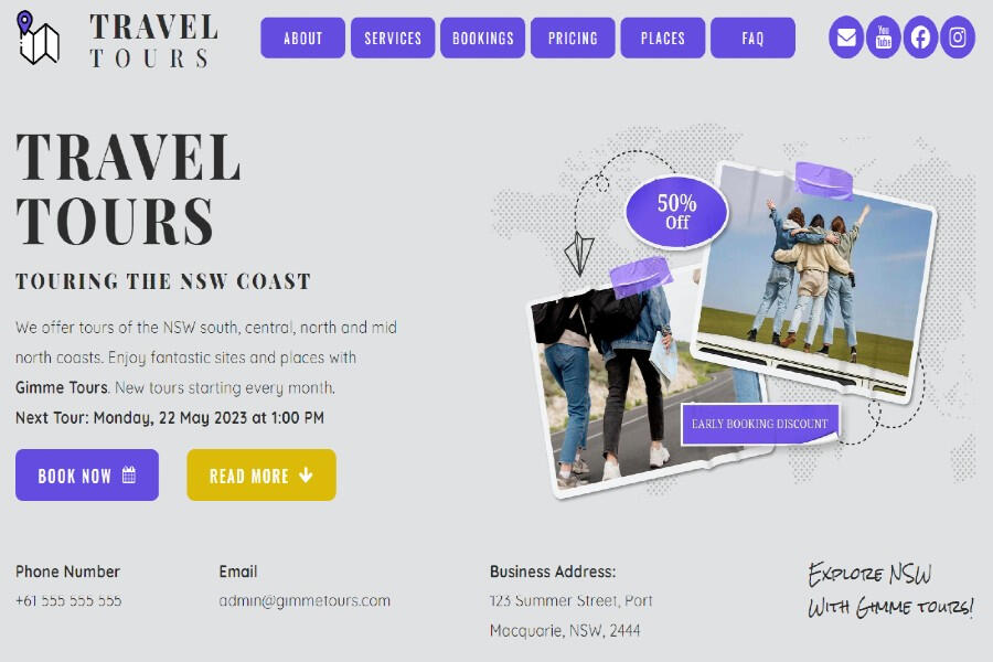 Travel Tours Template Landing
